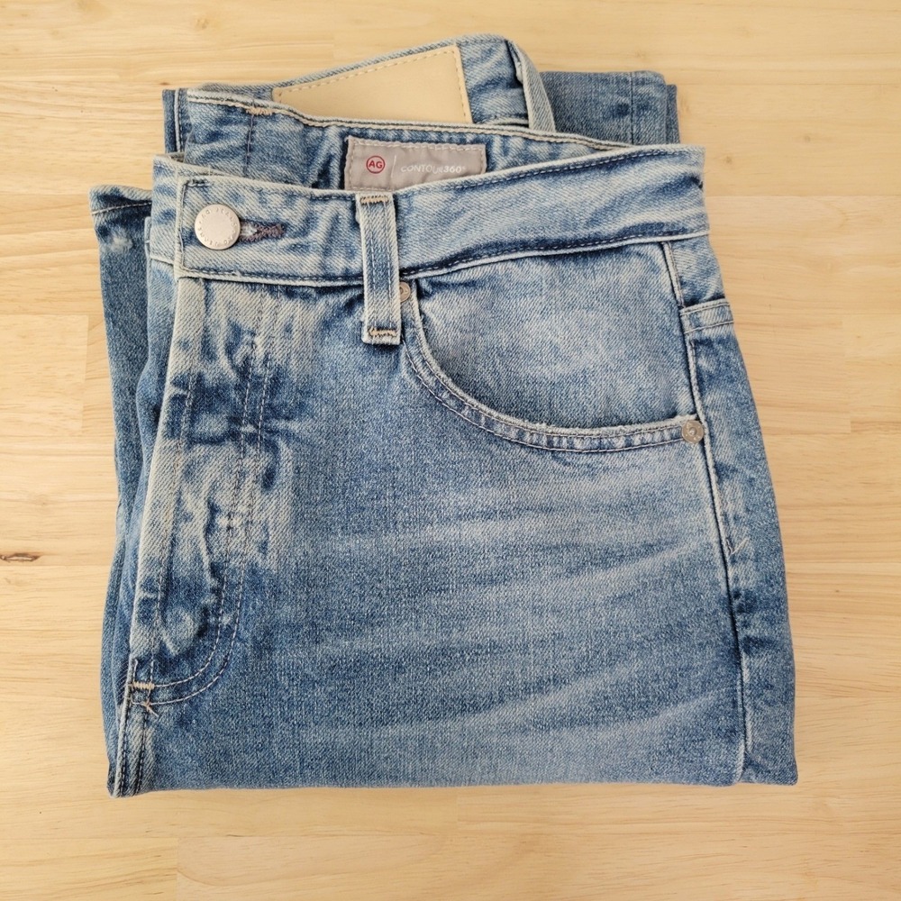 AG Adriano Goldschmied Ezzra True Boyfriend Distressed Jeans Light Wash 25R